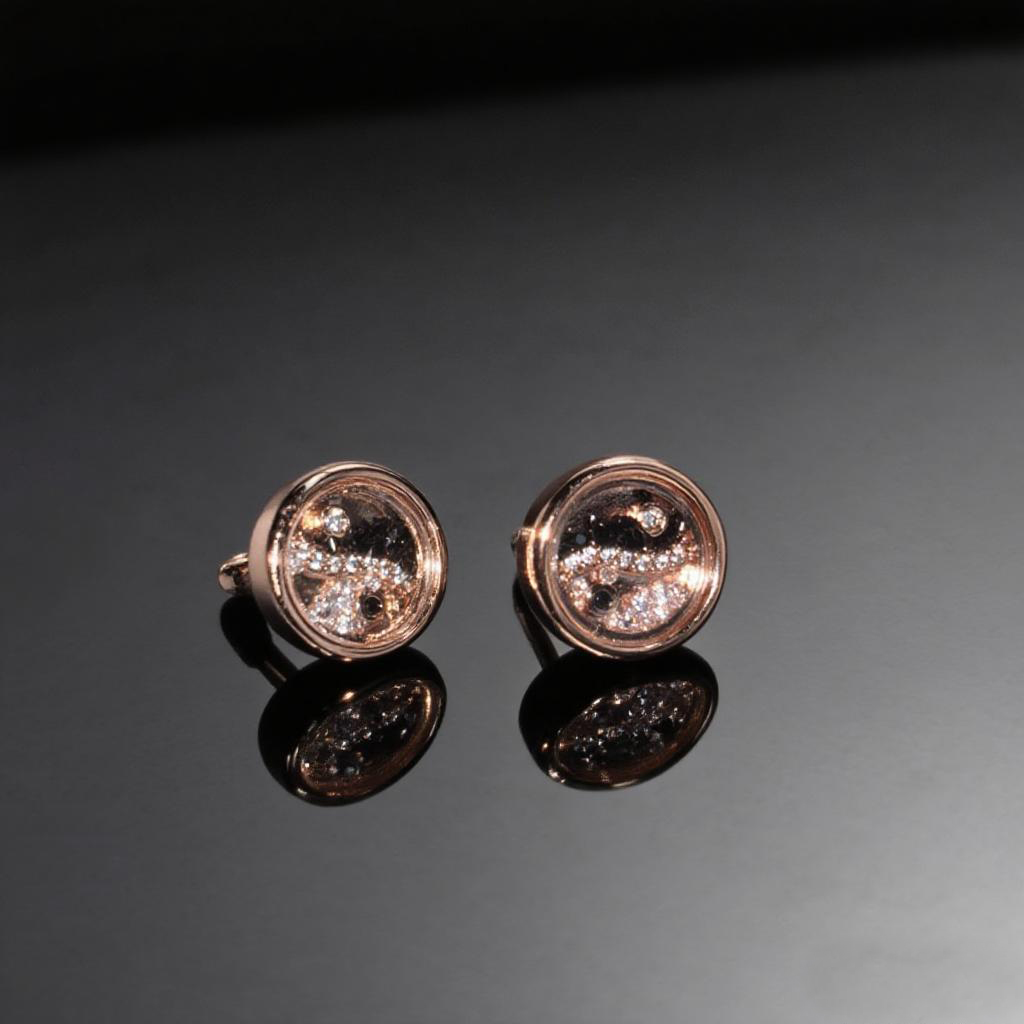 Yinyang Diagram Dancing Diamonds Stud Earrings