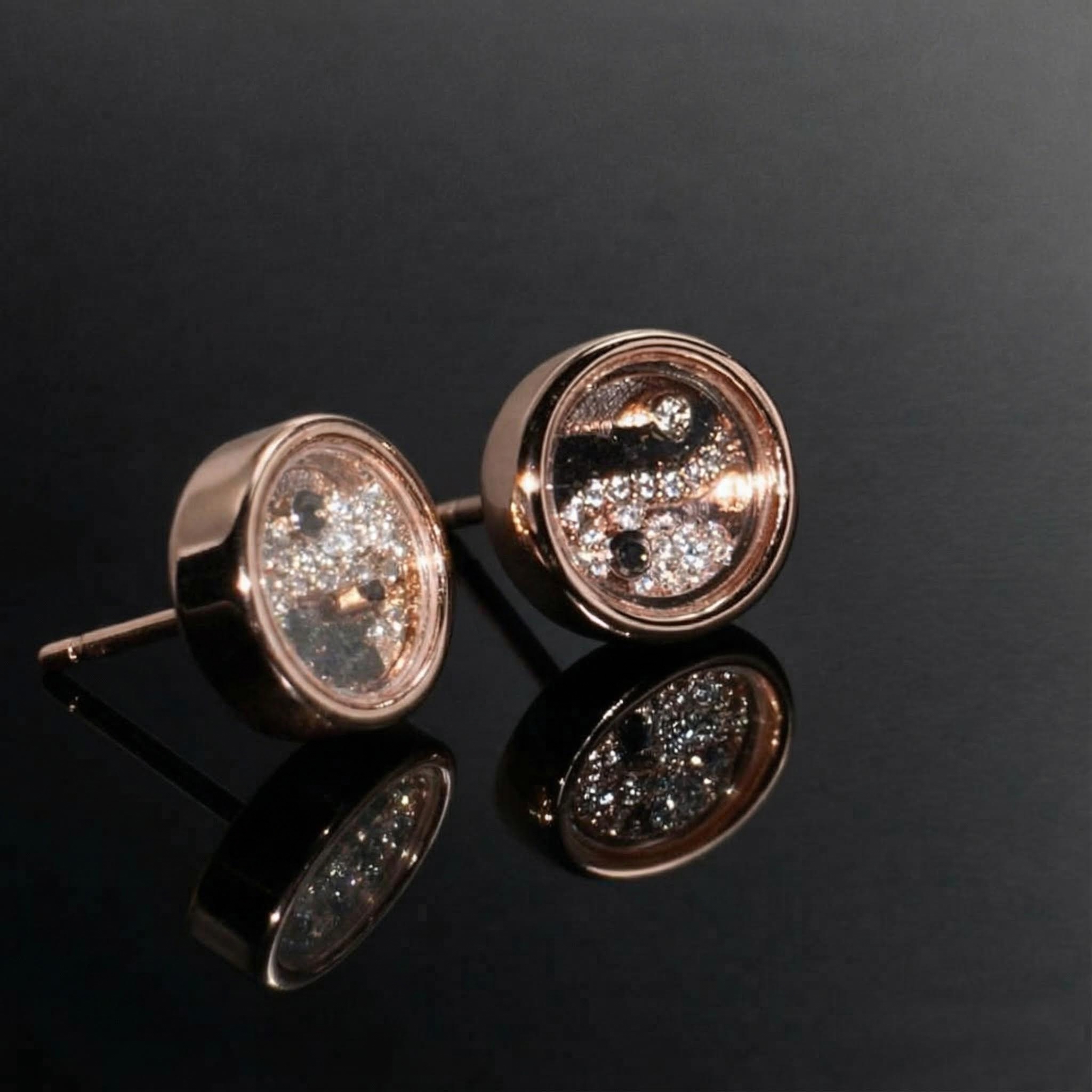Yinyang Diagram Dancing Diamonds Stud Earrings