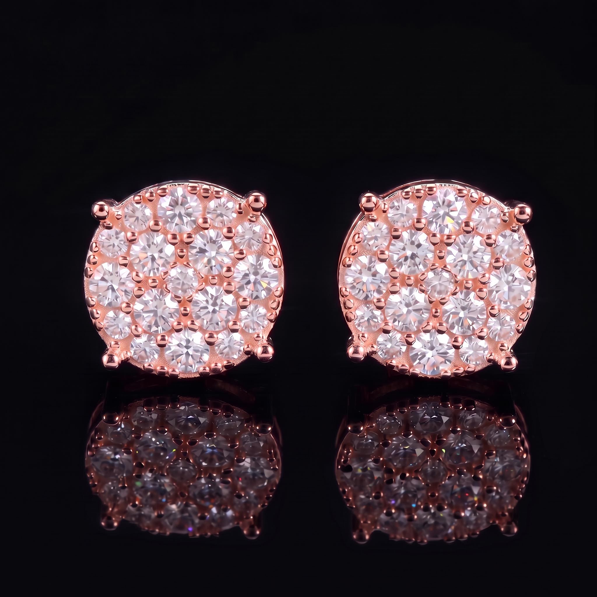 925 Silver & VVS1 Moissanite Round Cut Full Paved Stud Earrings 925 Silver & VVS1 Moissanite Round Cut Full Paved Stud Earrings
