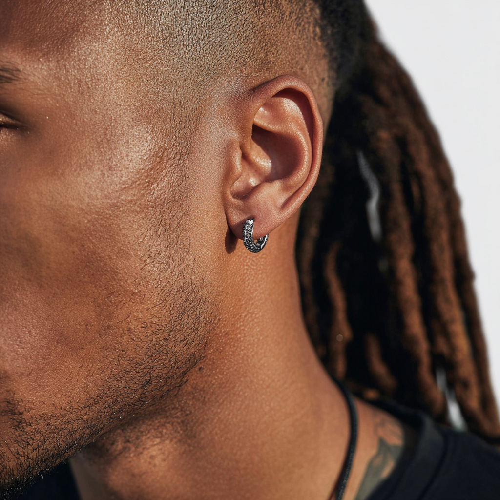 925S & VVS Moissanite Micro Pave Hoop Earrings with 18K White Gold Plated 925S & VVS Moissanite Micro Pave Hoop Earrings with 18K White Gold Plated