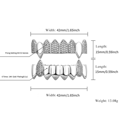 Iced Out Vampire Fang Grillz Set