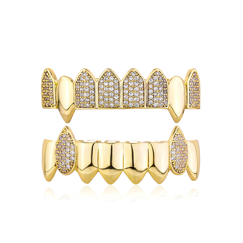 Iced Out Vampire Fang Grillz Set