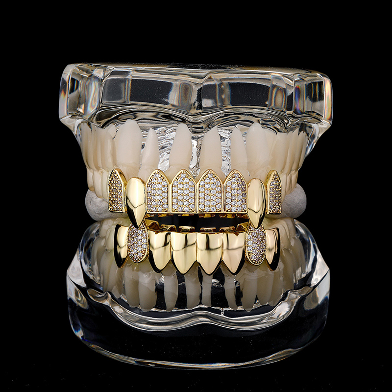 Iced Out Vampire Fang Grillz Set