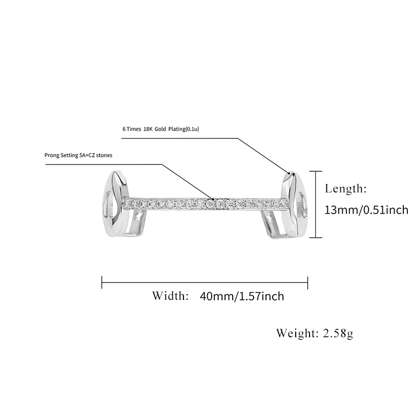 Iced Out One-Line Vampire Fang Grillz