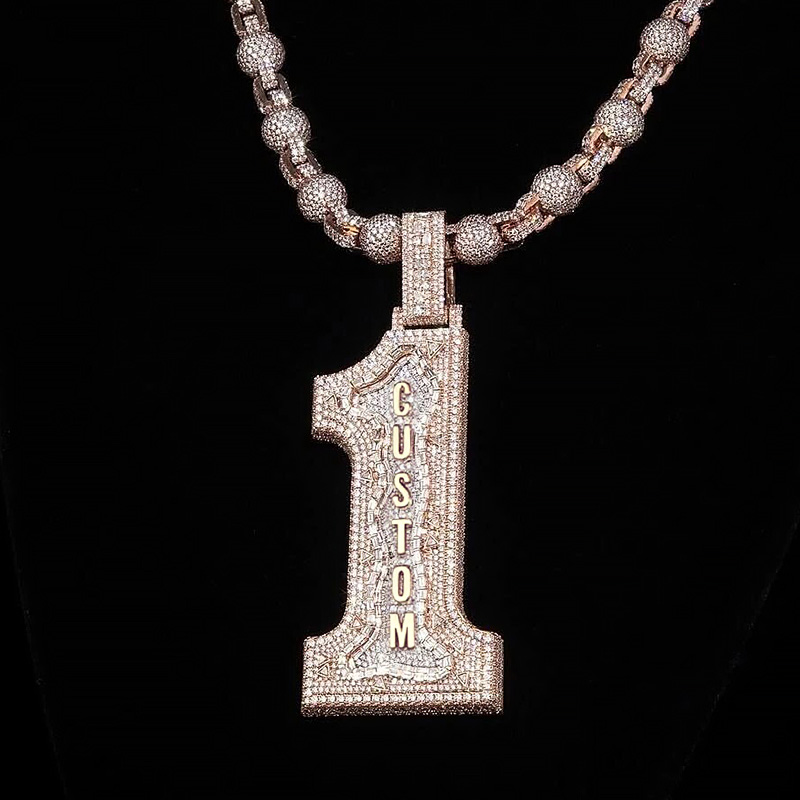 Iced Out Custom Name Baguette Pendant