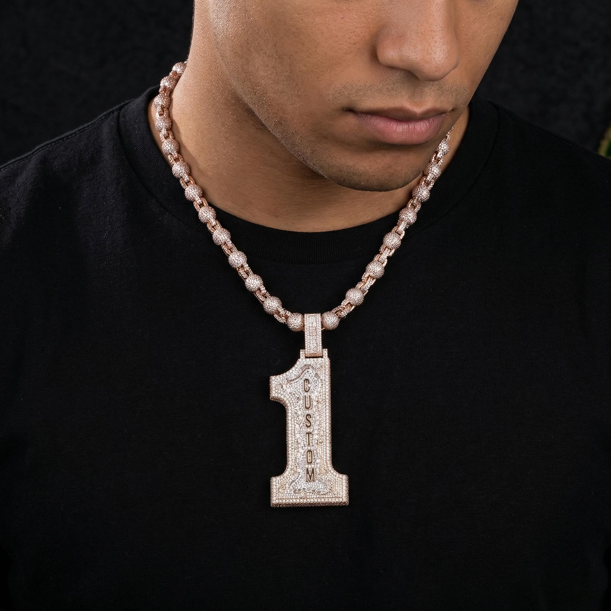 Iced Out Custom Name Baguette Pendant