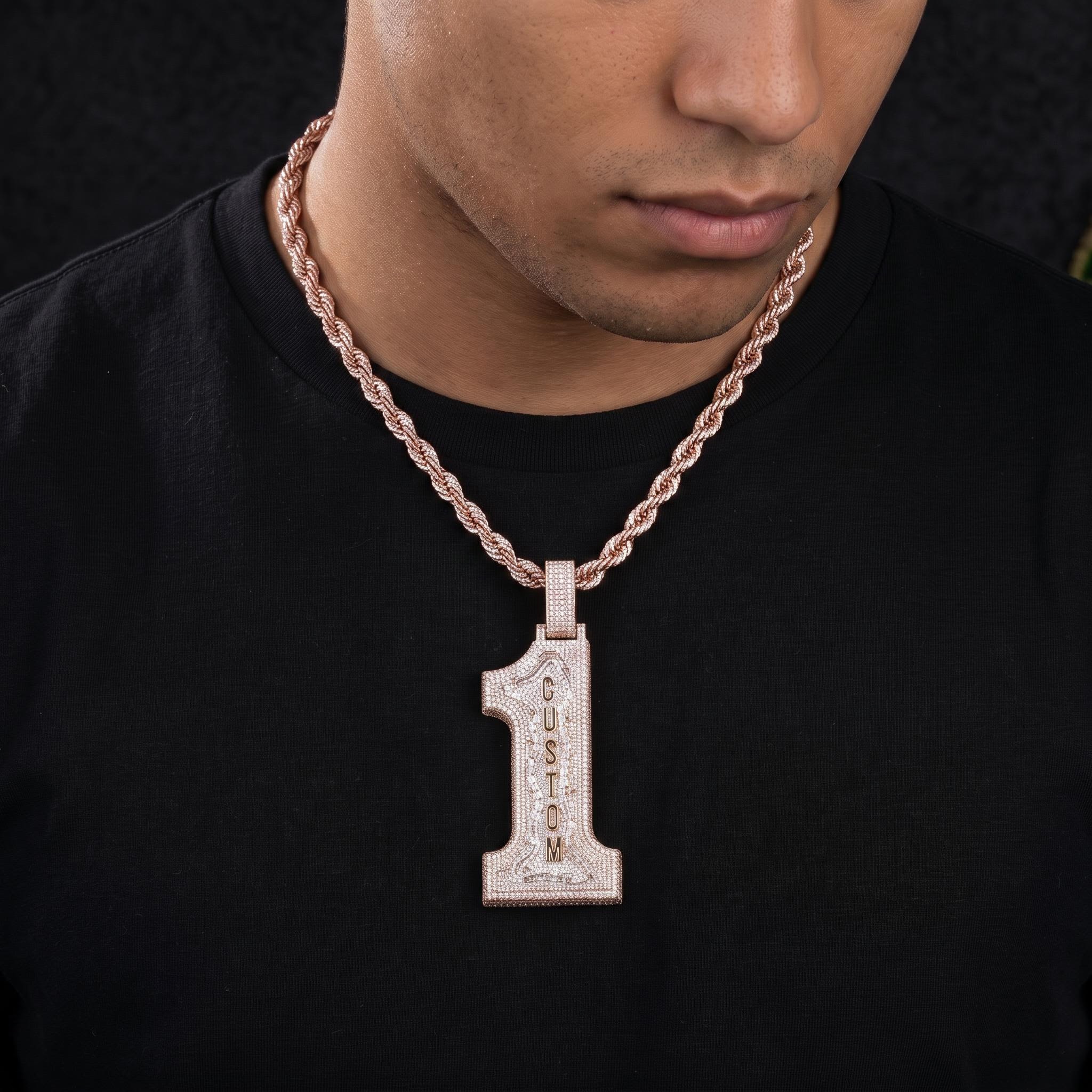 Iced Out Custom Name Baguette Pendant Iced Out Custom Name Baguette Pendant