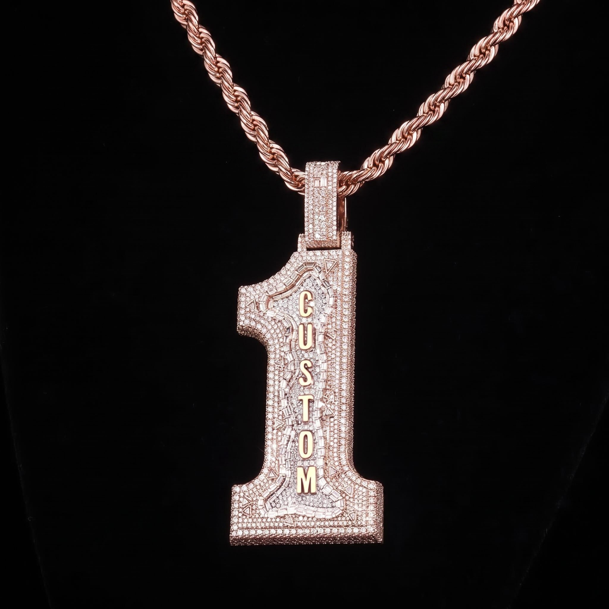 Iced Out Custom Name Baguette Pendant Iced Out Custom Name Baguette Pendant