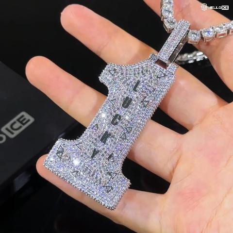 Iced Out Custom Name Baguette Pendant