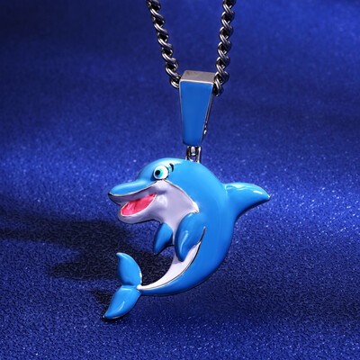 Cute Blue Dolphin Pendant