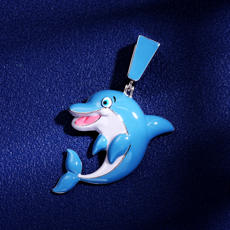 Cute Blue Dolphin Pendant