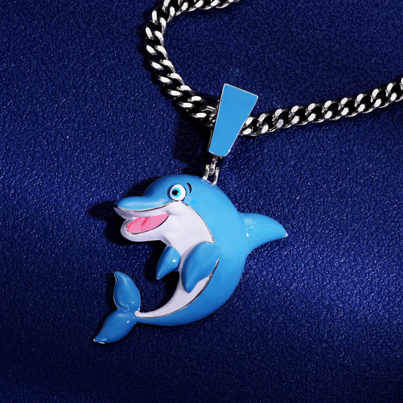 Cute Blue Dolphin Pendant