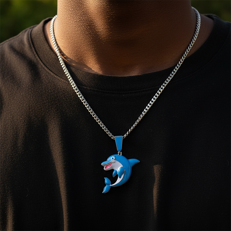 Cute Blue Dolphin Pendant