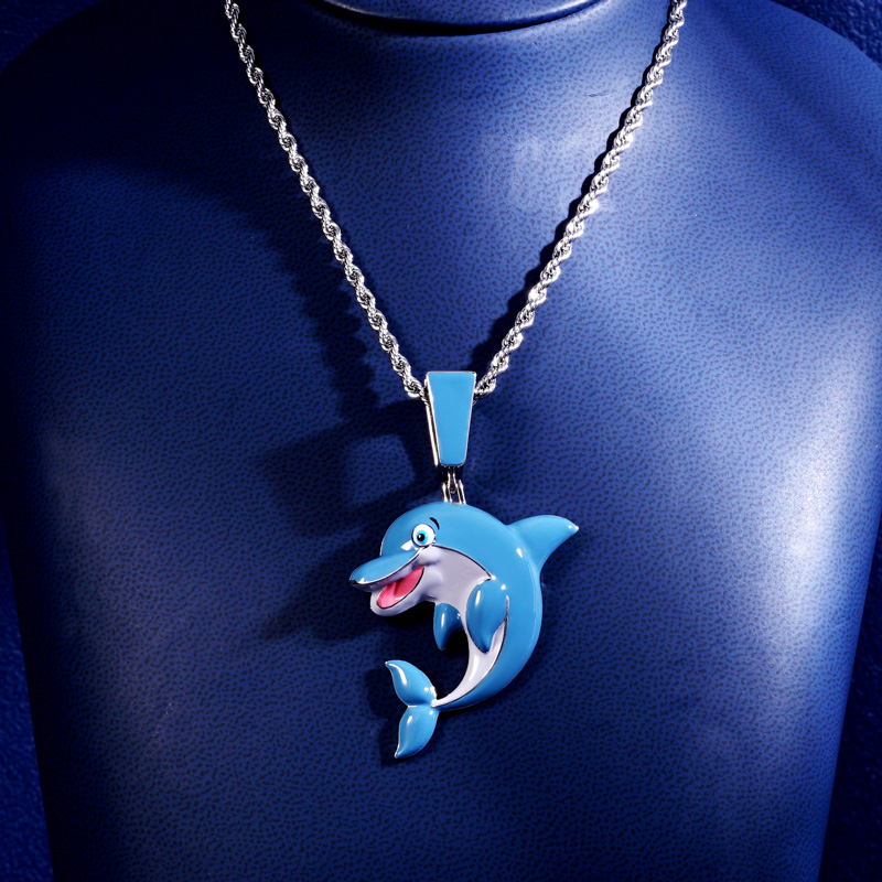 Cute Blue Dolphin Pendant