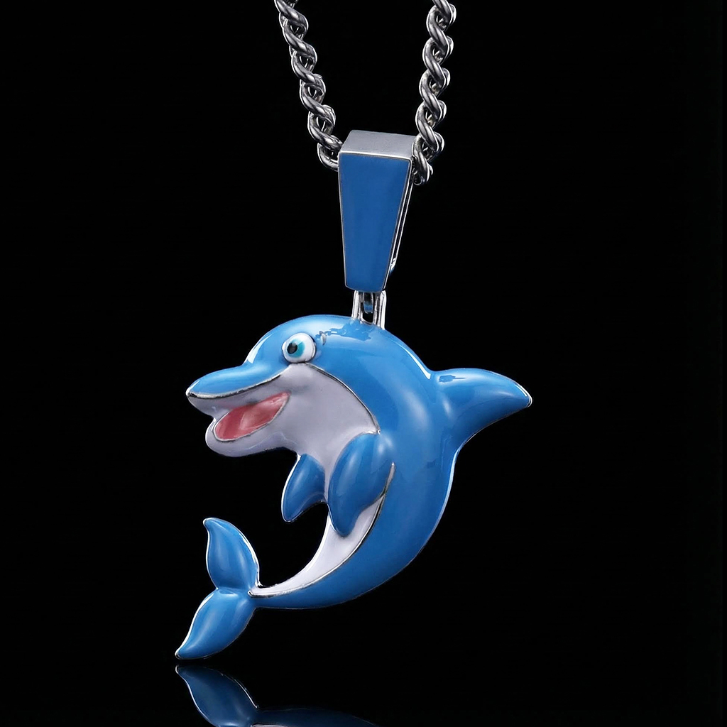 Cute Blue Dolphin Pendant