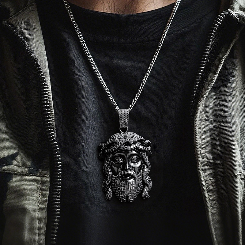 Iced Out Black Jesus Pendant