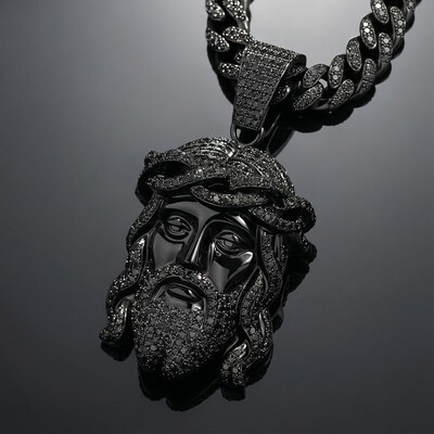 Iced Out Black Jesus Pendant