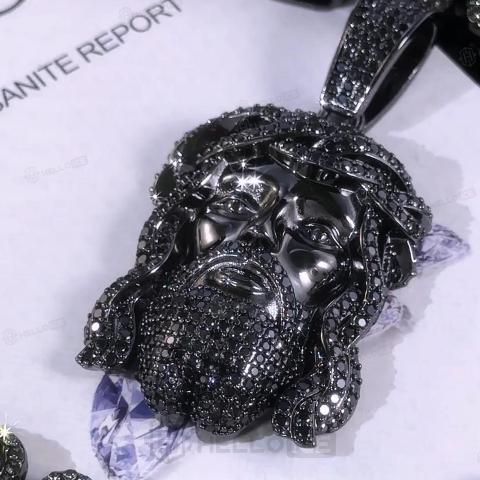 Iced Out Black Jesus Pendant