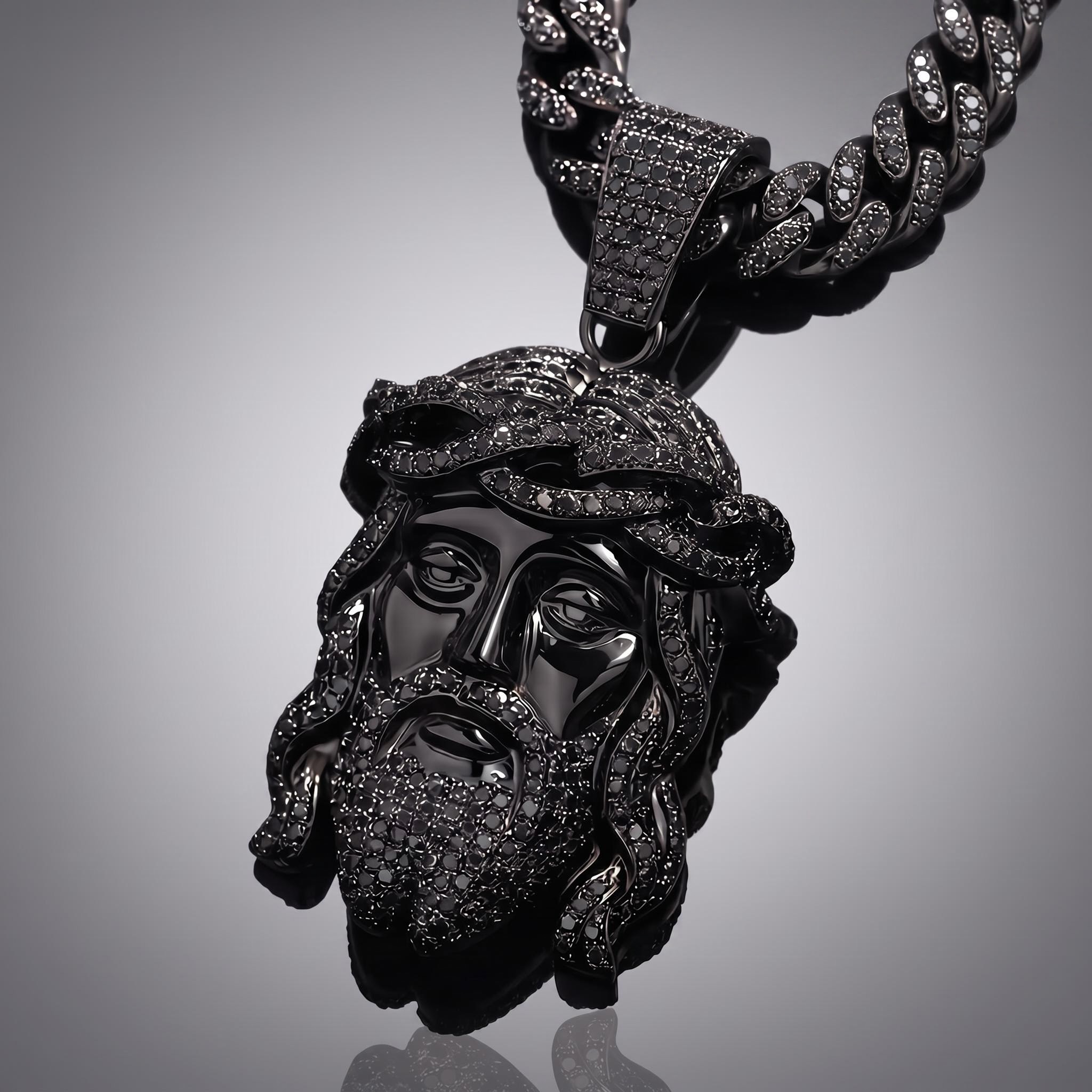 Iced Out Black Jesus Pendant