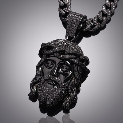 Iced Out Black Jesus Pendant