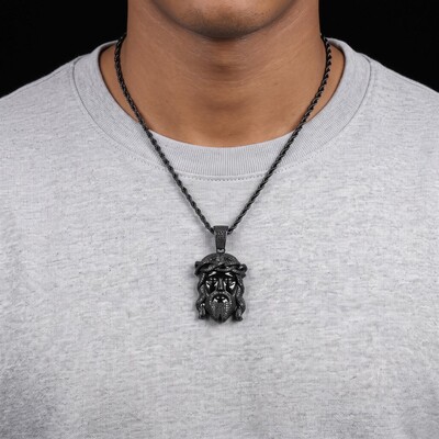 Iced Out Black Jesus Pendant