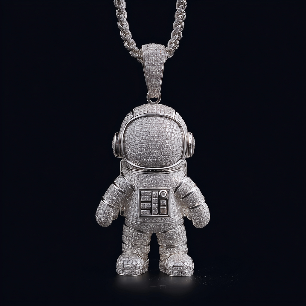 Iced Out Astronaut Pendant
