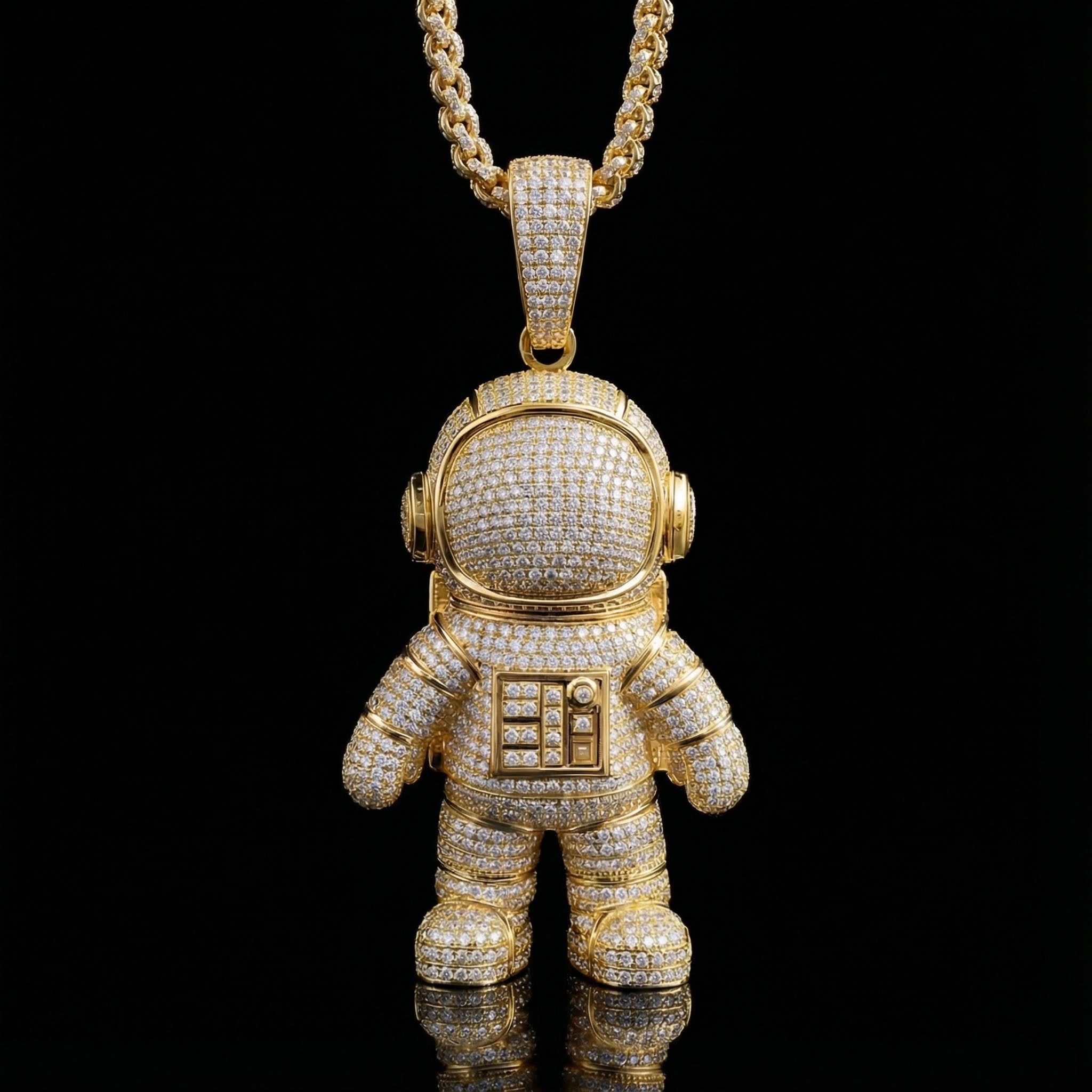 Iced Out Astronaut Pendant