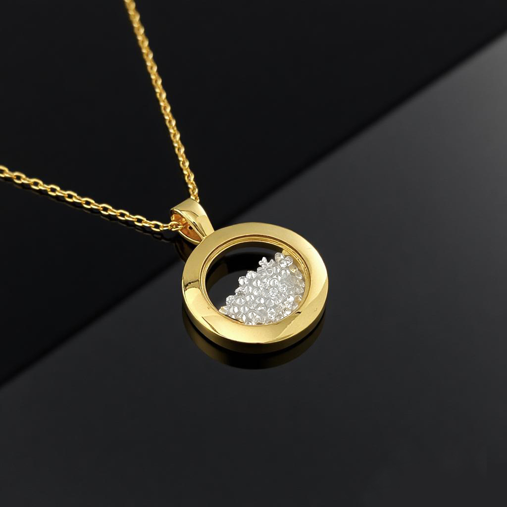 Greek Key Dancing Diamonds Pendent Necklace