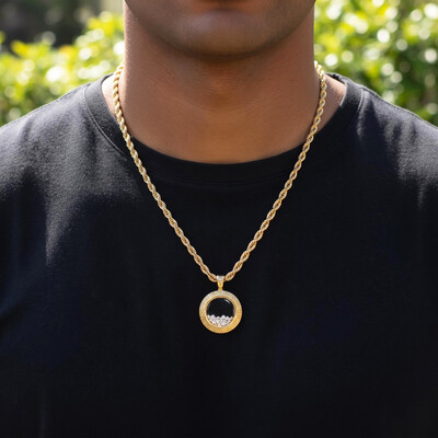 Greek Key Dancing Diamonds Pendent Necklace