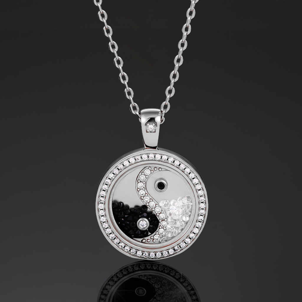 Yinyang Dancing Diamonds Pendent Necklace