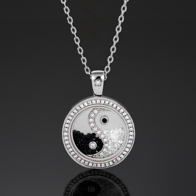 Yinyang Diagram Dancing Diamonds Pendent Necklace Yinyang Diagram Dancing Diamonds Pendent Necklace