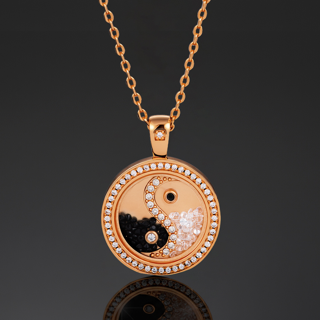 Yinyang Dancing Diamonds Pendent Necklace