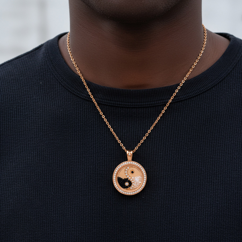 Yinyang Dancing Diamonds Pendent Necklace