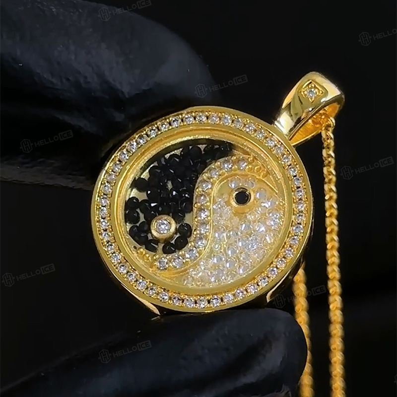 Yinyang Dancing Diamonds Pendent Necklace