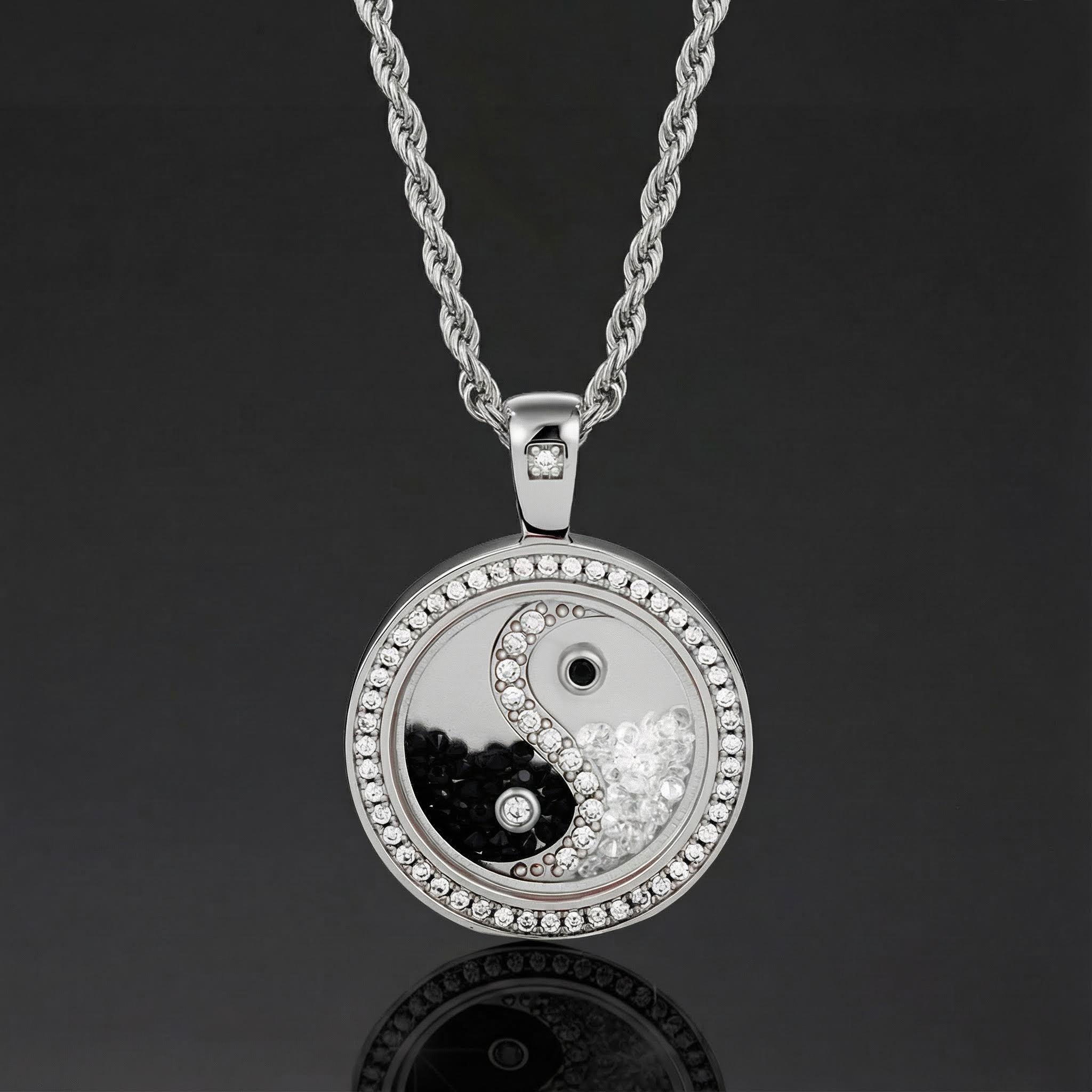 Yinyang Dancing Diamonds Pendent Necklace