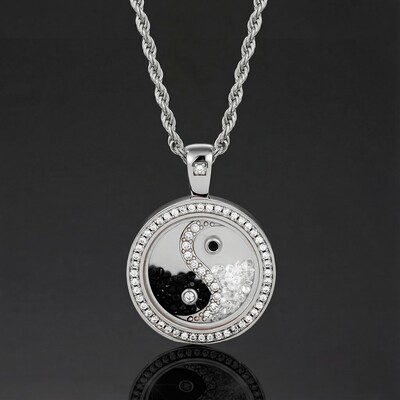 Yinyang Dancing Diamonds Pendent Necklace