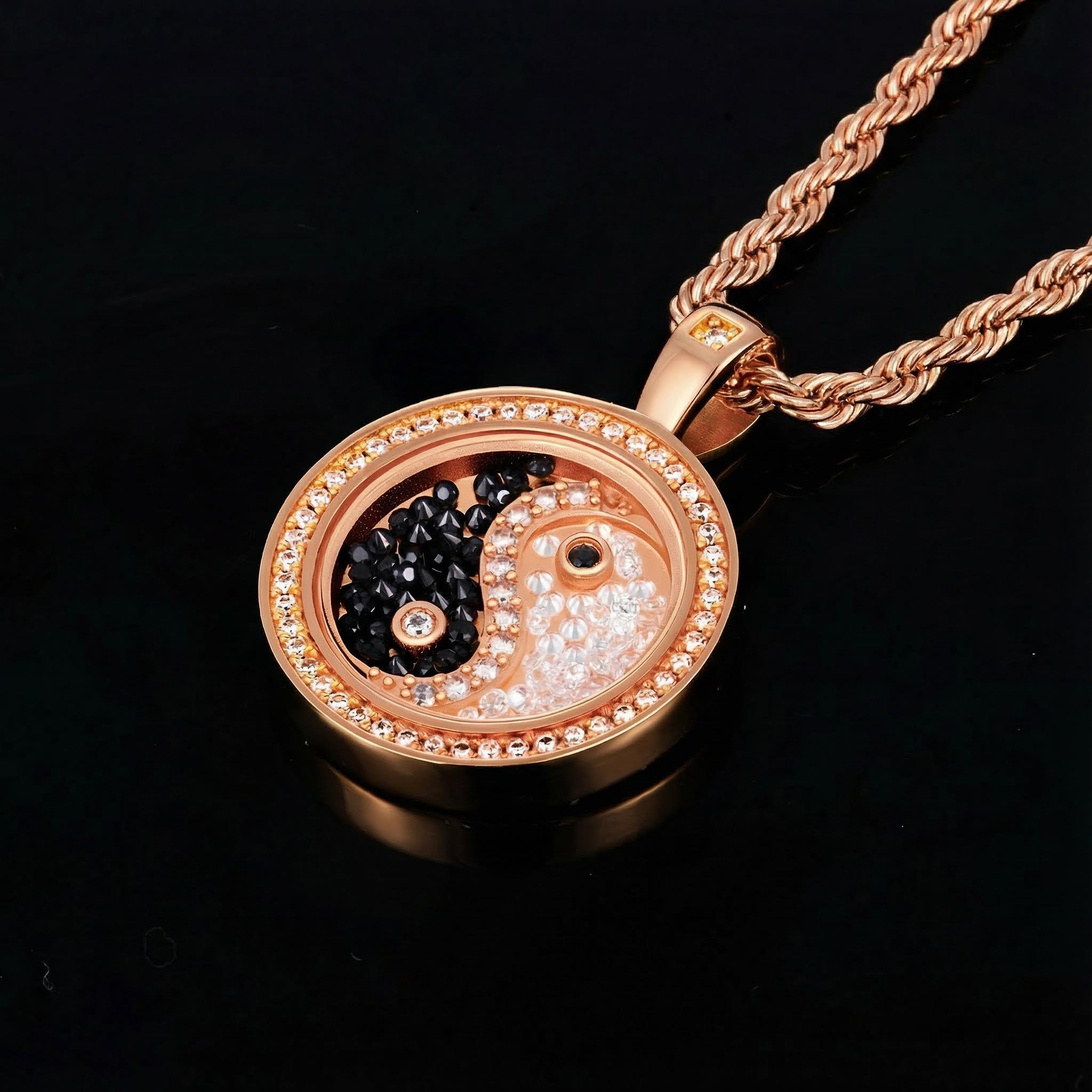 Yinyang Dancing Diamonds Pendent Necklace
