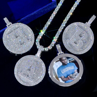 Iced Out A-Z 26 Letter & Photo Disc Pendant