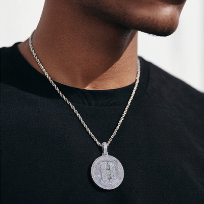 Iced Out A-Z 26 Letter & Photo Disc Pendant