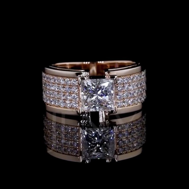 Princess Cut Pave Men's Engagement Ring Princess Cut Pave Men's Engagement Ring