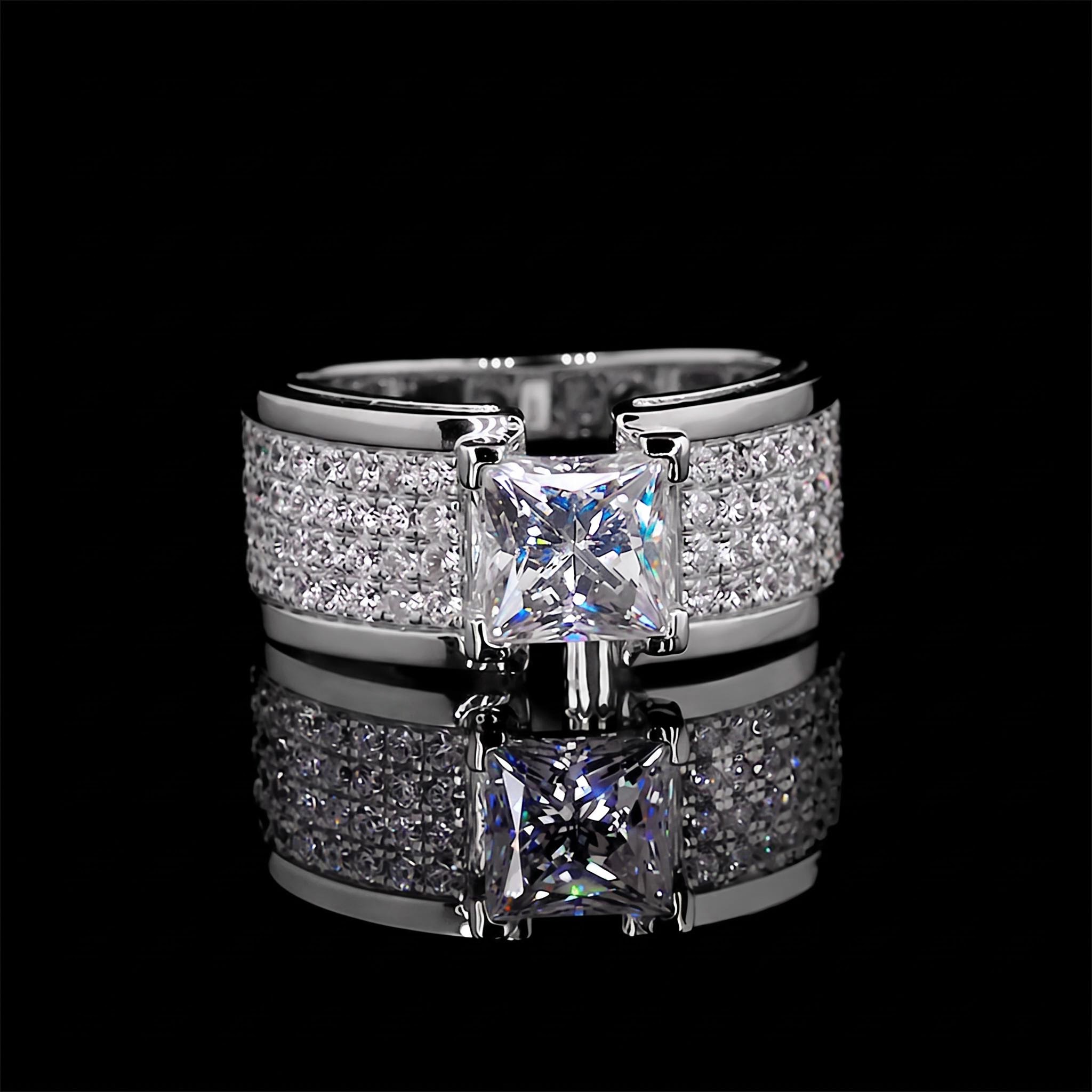 Princess Cut Pave Men's Engagement Ring Princess Cut Pave Men's Engagement Ring