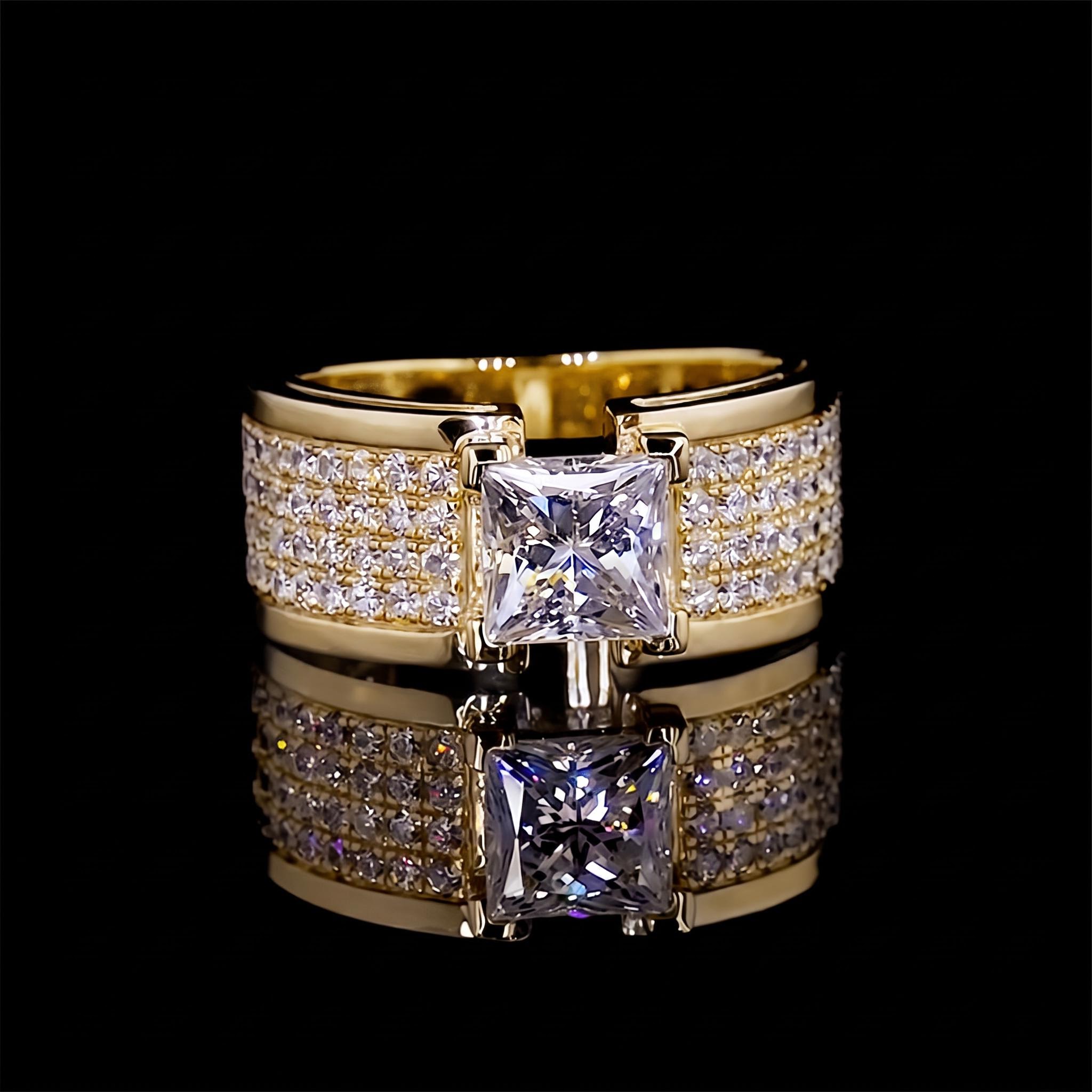 Princess Cut Pave Men's Engagement Ring Princess Cut Pave Men's Engagement Ring
