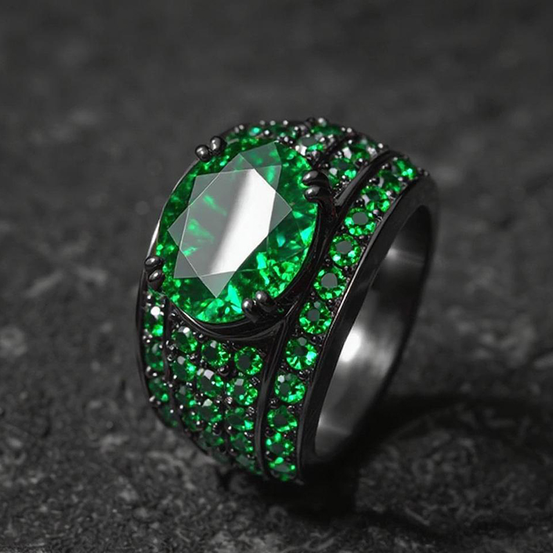 Iced Ring in Black Gold Plating Iced Ring in Black Gold Plating