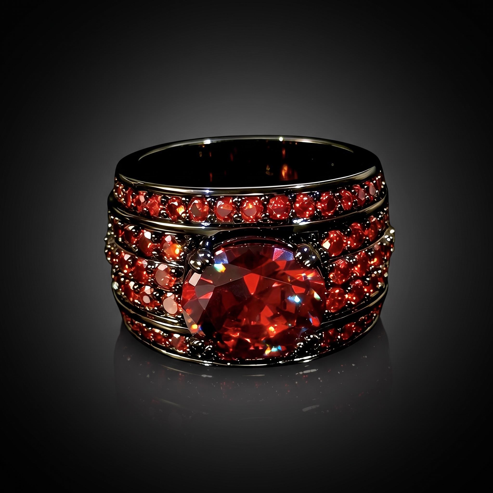 Iced Ring in Black Gold Plating Iced Ring in Black Gold Plating