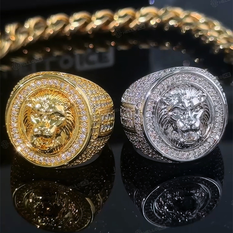 Iced Roaring Lion Head Ring Iced Roaring Lion Head Ring