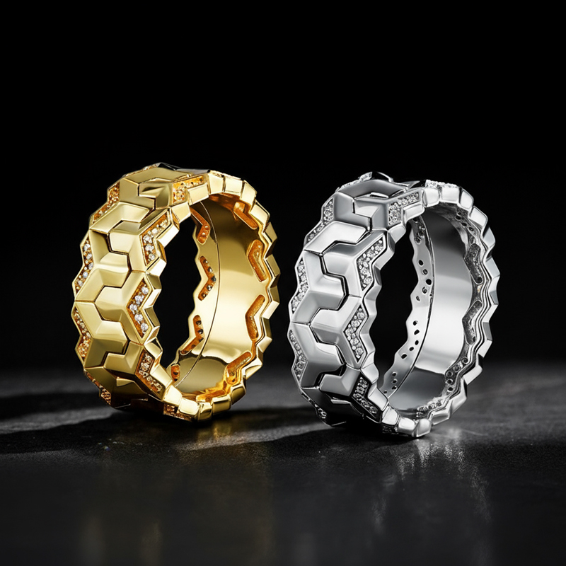 Iced Double Row Armor Ring Iced Double Row Armor Ring