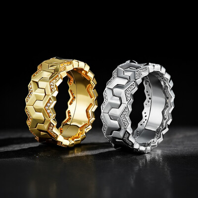 Iced Double Row Armor Ring