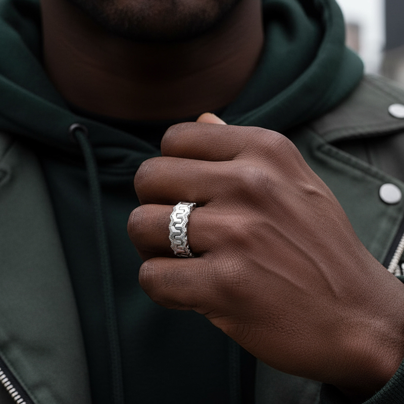 Iced Double Row Armor Ring Iced Double Row Armor Ring