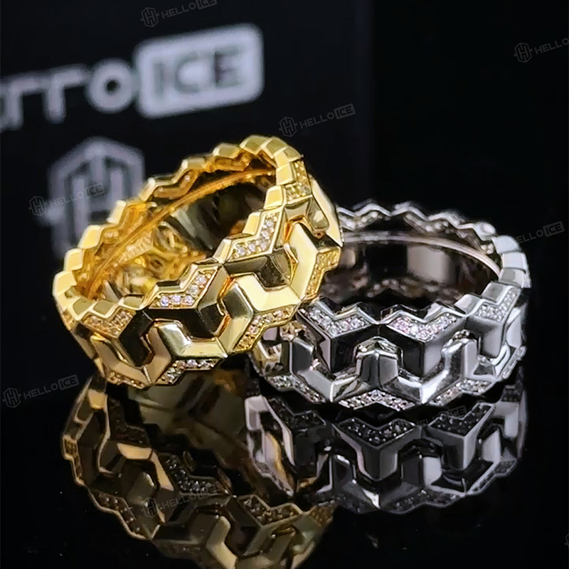 Iced Double Row Armor Ring