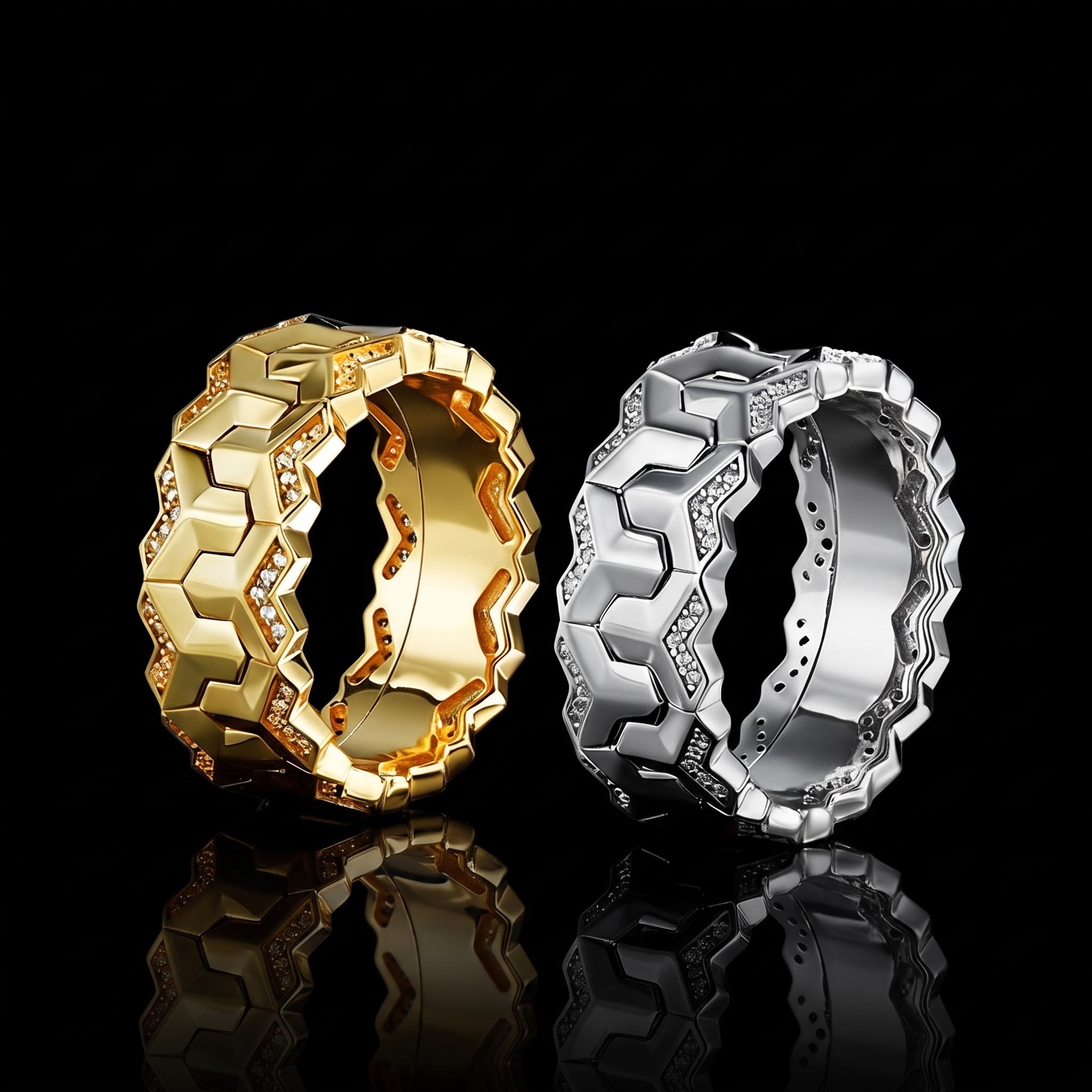 Iced Double Row Armor Ring Iced Double Row Armor Ring